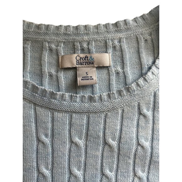Croft & Barrow Light Blue Cable Knit Sweater Womens Size Small - Picture 3 of 6